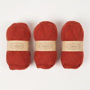 CaMaRose LØVFALD - BRÆNDT RØD Alpaca Merino wool Fingering red orange Yarn