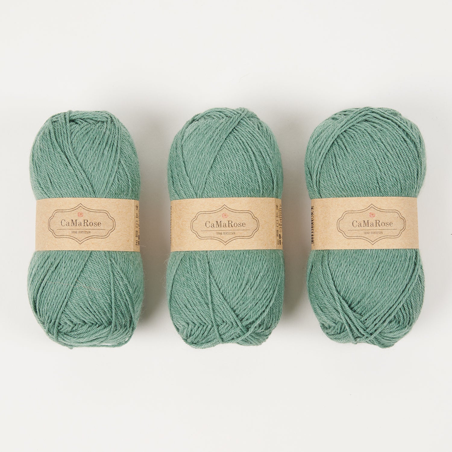 CaMaRose LØVFALD - HAVGRØN Alpaca Merino wool Fingering green Yarn