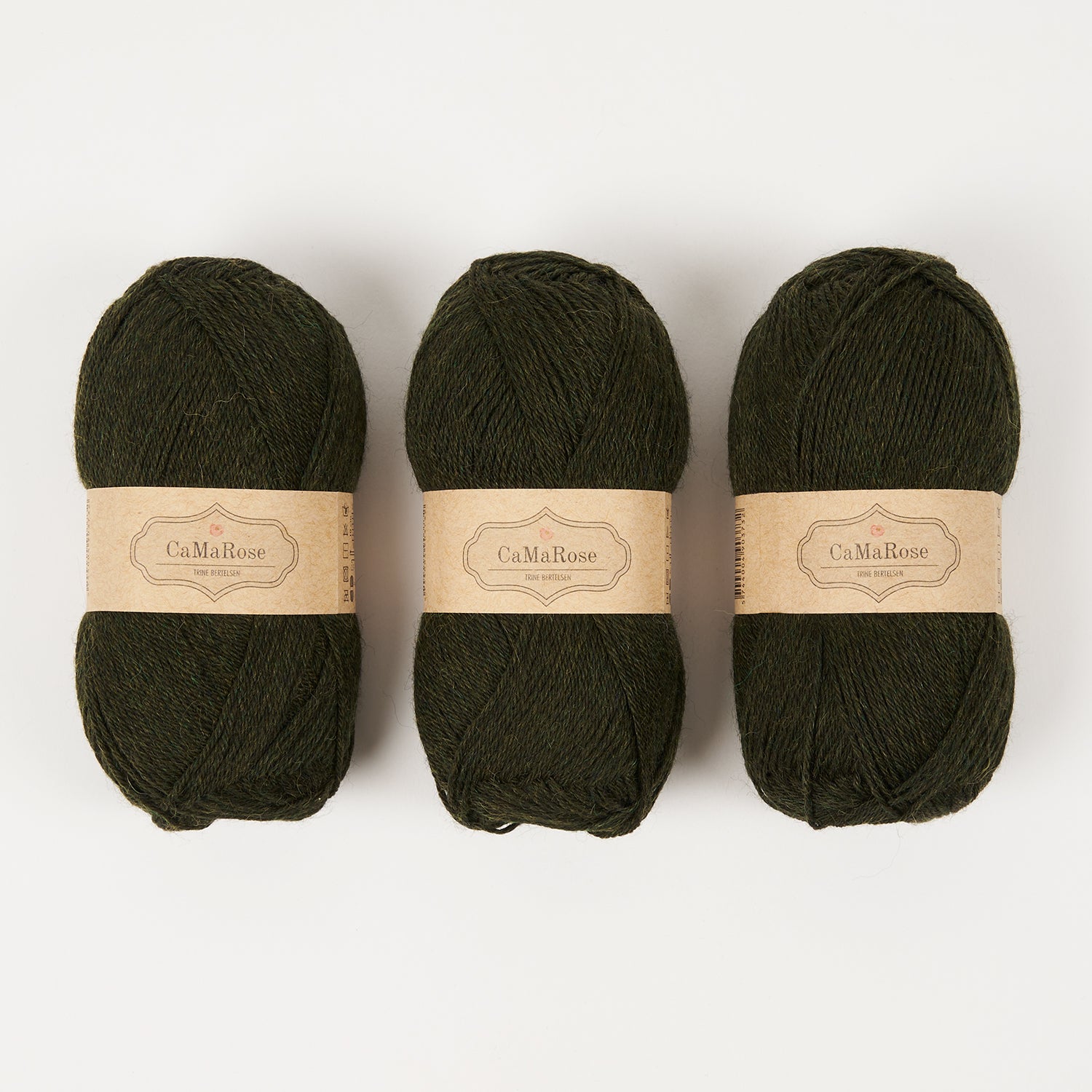 CaMaRose LØVFALD - JÆGERGRØN Alpaca Merino wool Fingering green Yarn