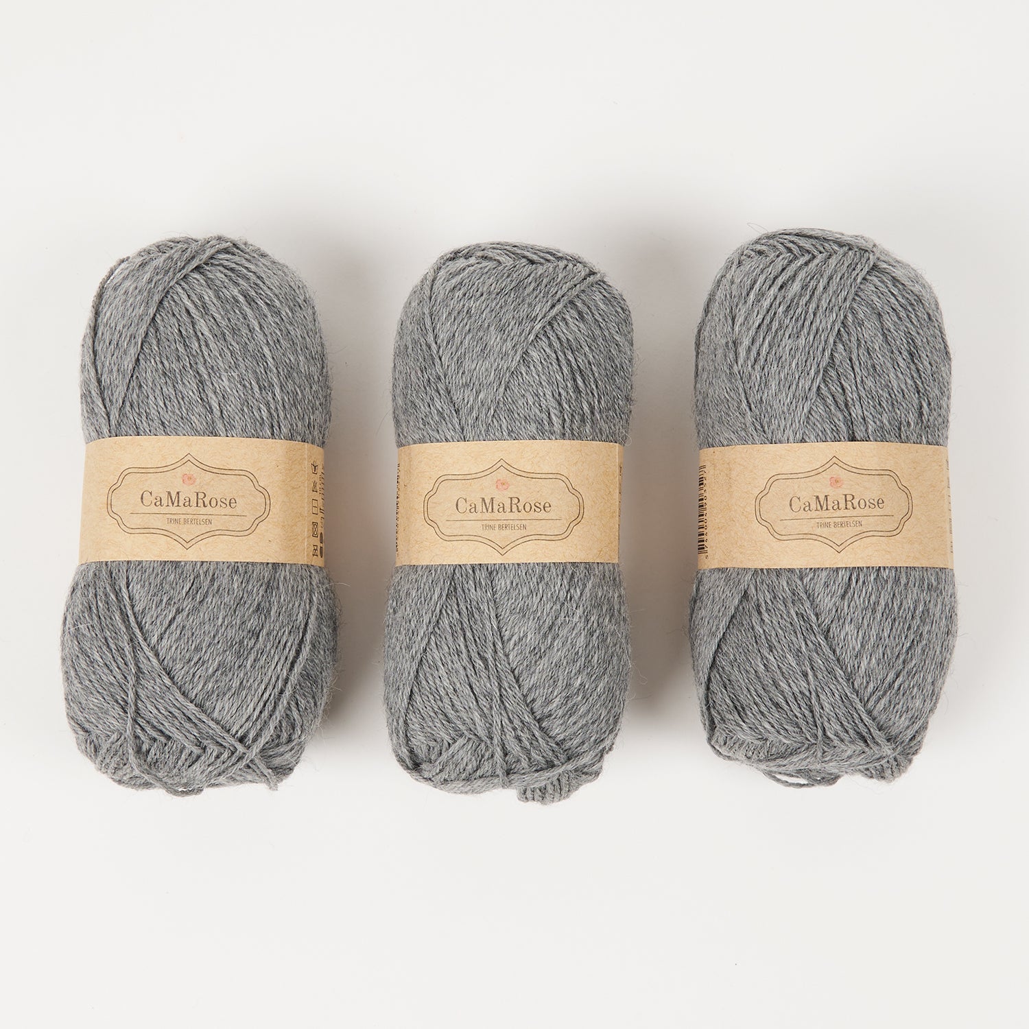 CaMaRose LØVFALD - LYSGRÅ Alpaca Merino wool Fingering grey Yarn