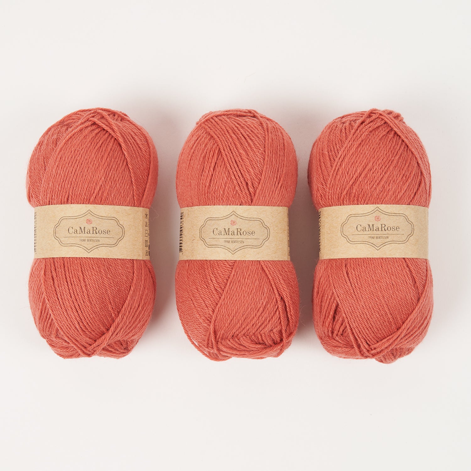CaMaRose LØVFALD - MØRK KORAL Alpaca Merino wool Fingering coral Yarn