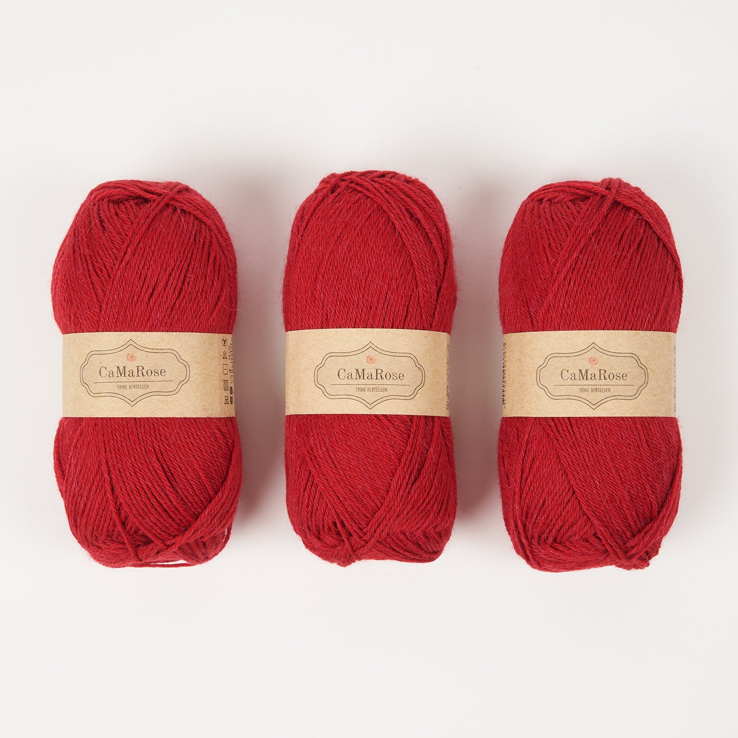 CaMaRose LØVFALD - RØD Alpaca Merino wool Fingering red Yarn