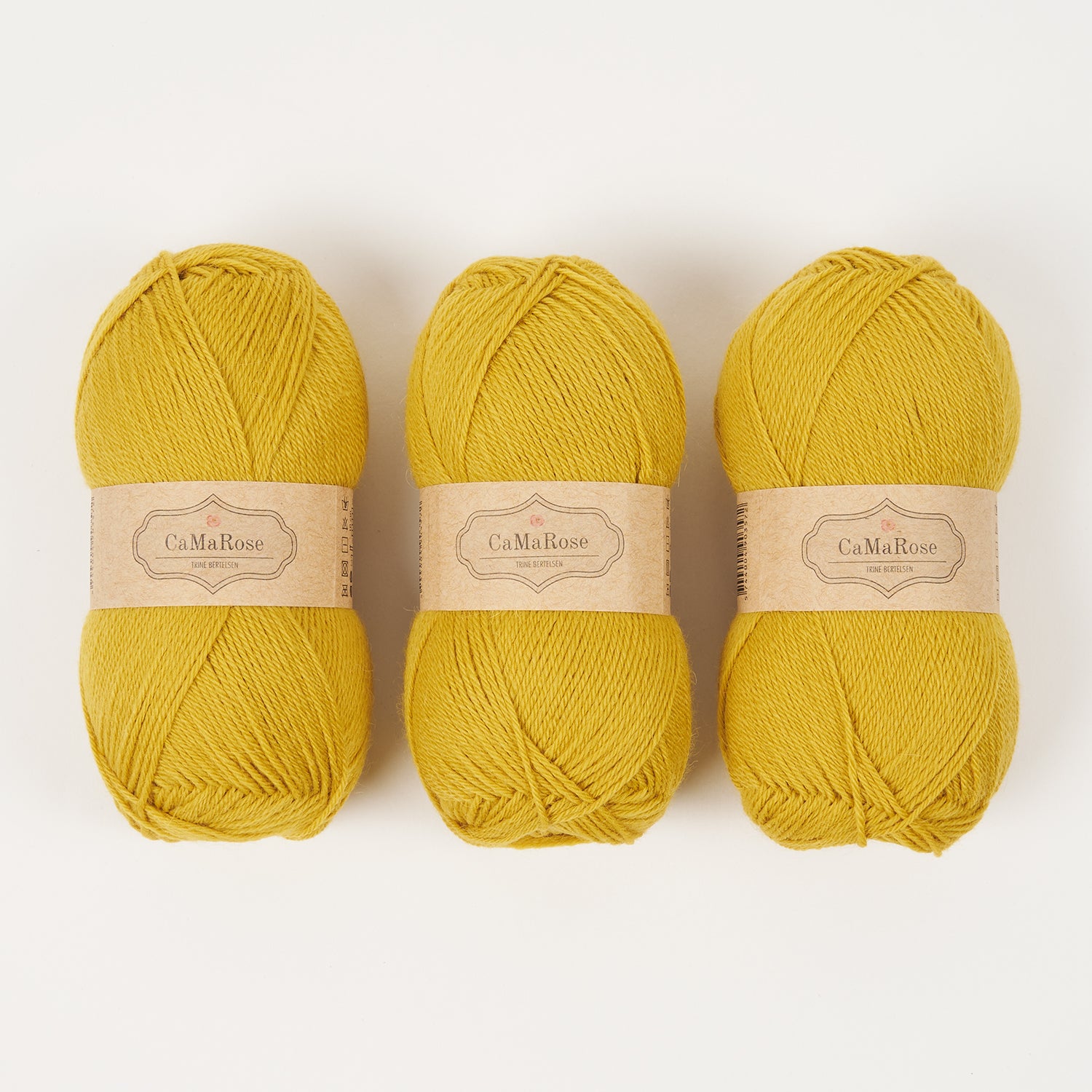 CaMaRose LØVFALD - SENNEPSGUL Alpaca Merino wool Fingering yellow Yarn