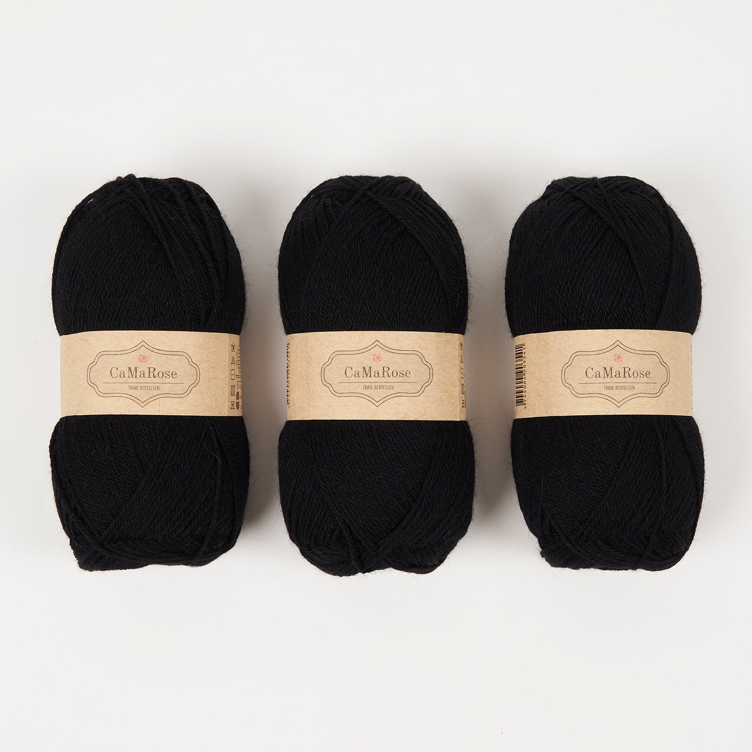 CaMaRose LØVFALD - SORT Alpaca Merino wool Fingering black Yarn