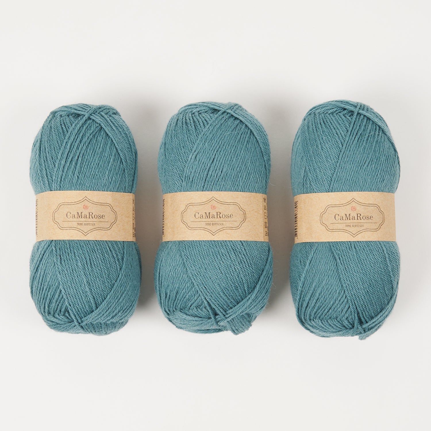 CaMaRose LØVFALD - STØVET BLÅGRØN Alpaca Merino wool Fingering blue turquoise Yarn