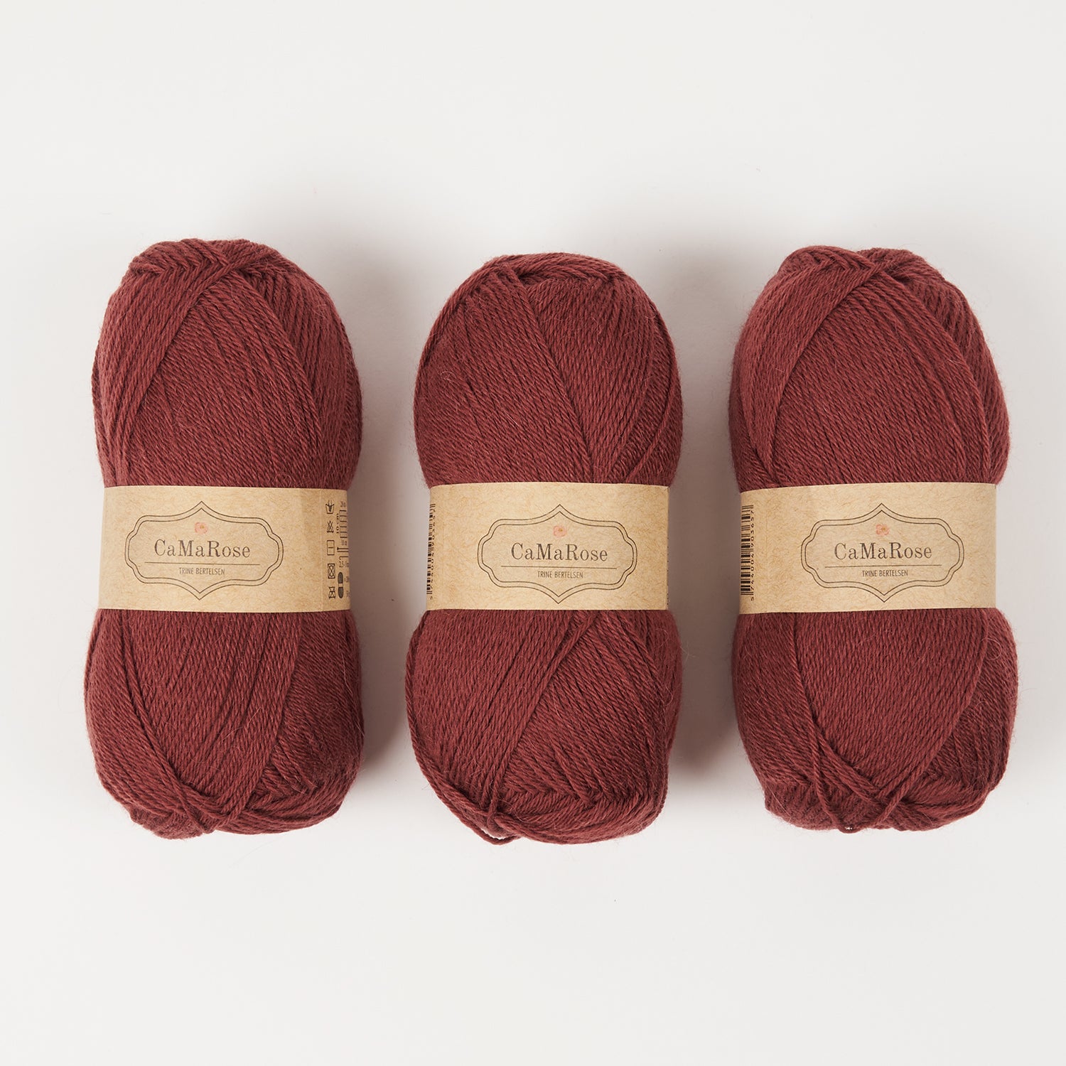 CaMaRose LØVFALD - STØVET BORDEAUX Alpaca Merino wool Fingering red Yarn