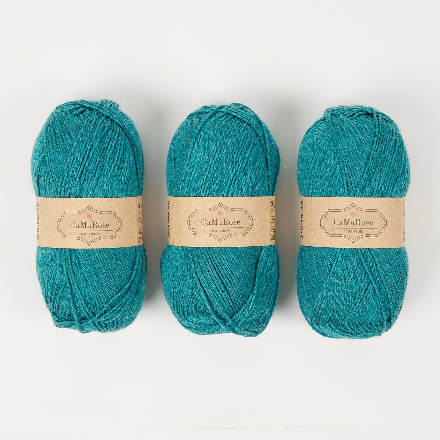 CaMaRose LØVFALD - TURKIS GRØN Alpaca Merino wool Fingering turquoise Yarn