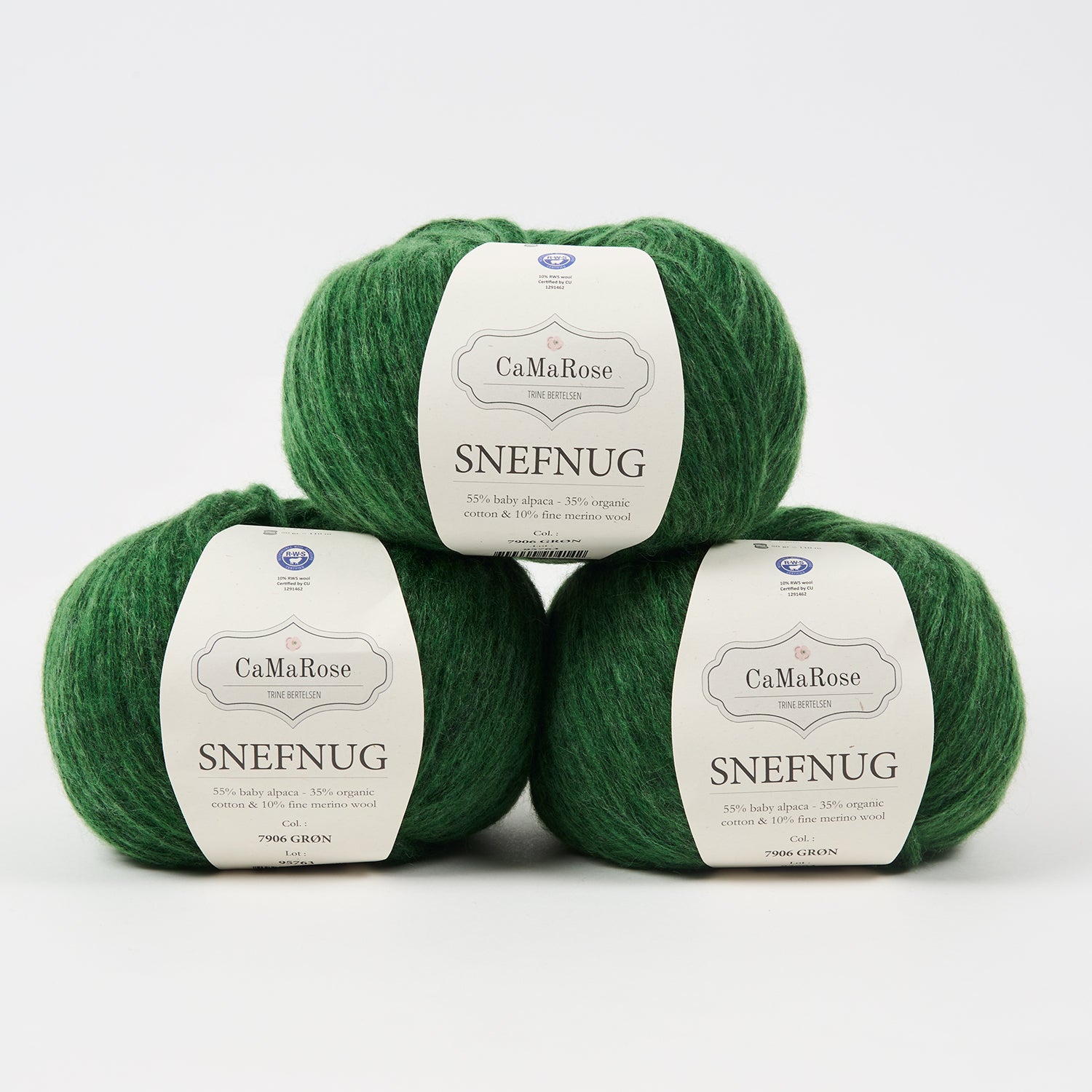 CaMaRose SNEFNUG - GRØN Alpaca Cotton Merino wool Aran green Yarn