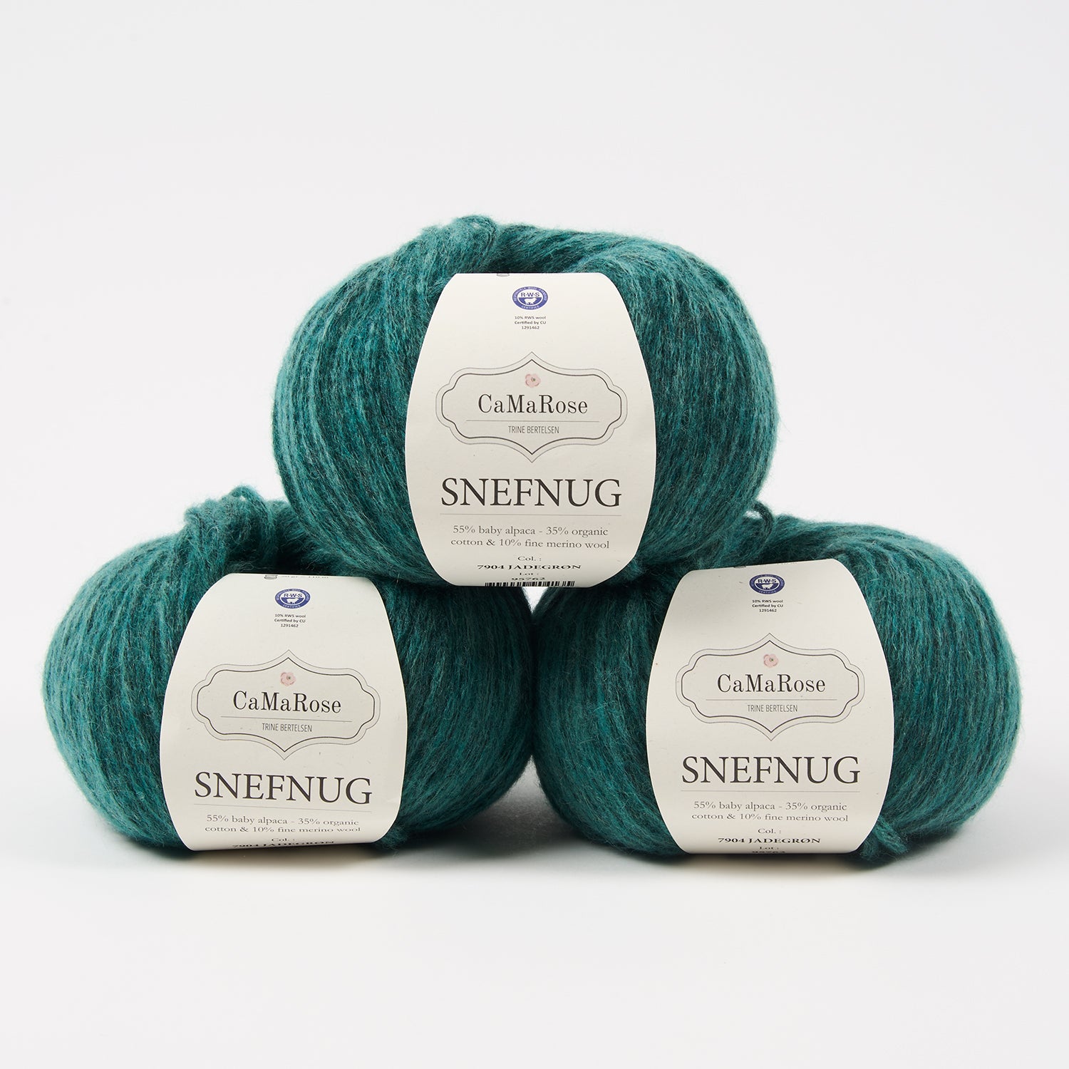 CaMaRose SNEFNUG - JADEGRØN Alpaca Cotton Merino wool Aran green Yarn
