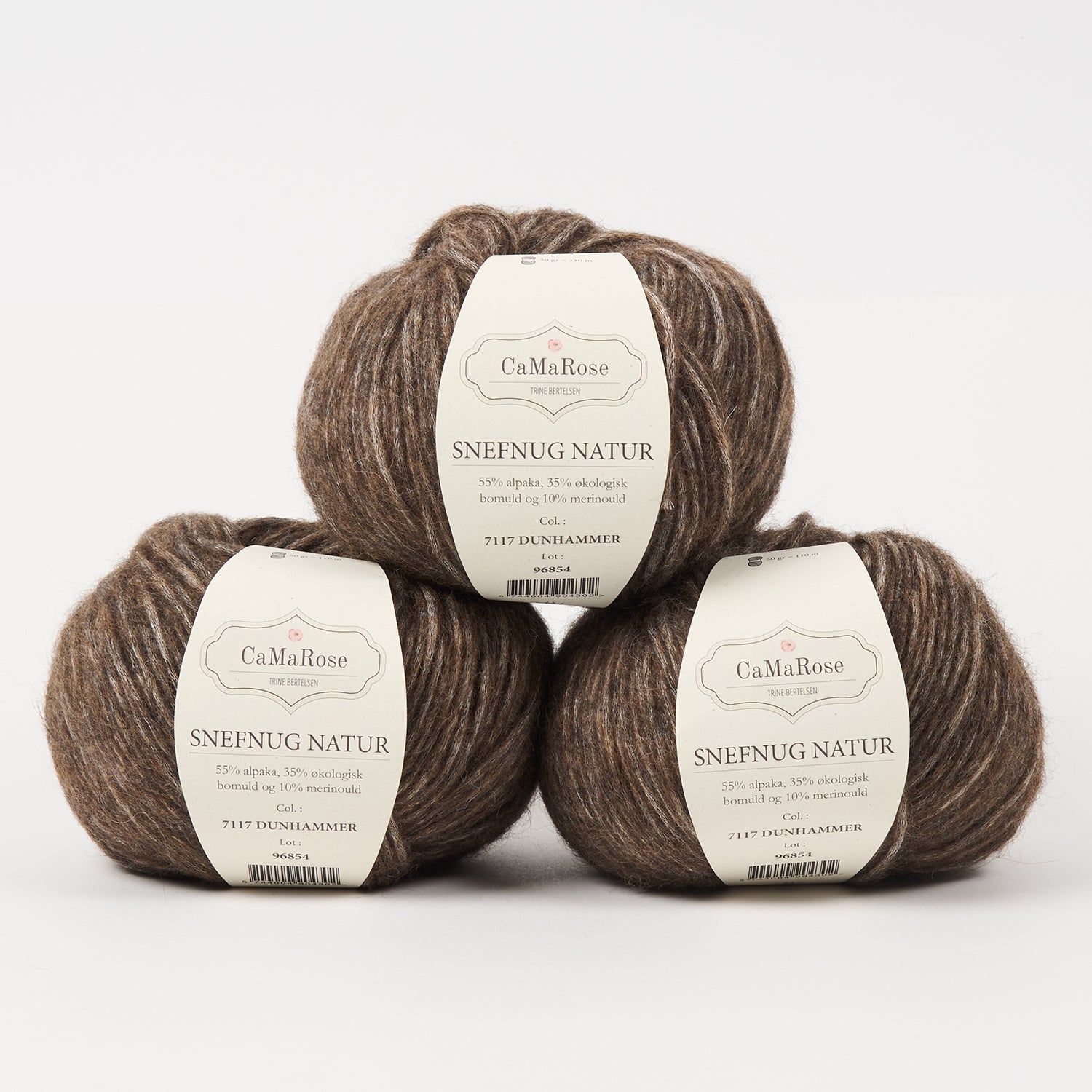 CaMaRose SNEFNUG NATUR - DUNHAMMER Alpaca Cotton Merino wool Aran brown Yarn
