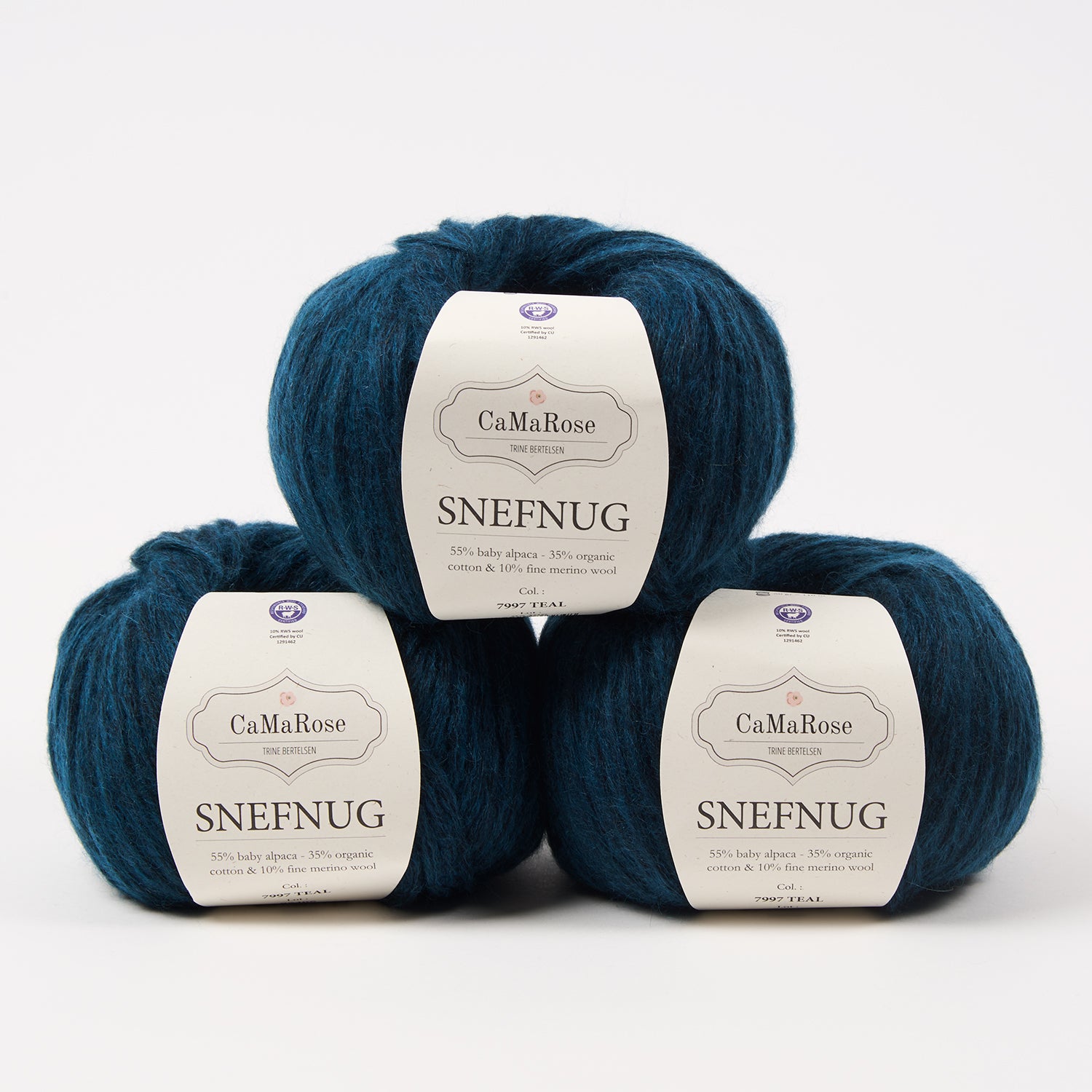 CaMaRose SNEFNUG - TEAL Alpaca Cotton Merino wool Aran turquoise blue Yarn