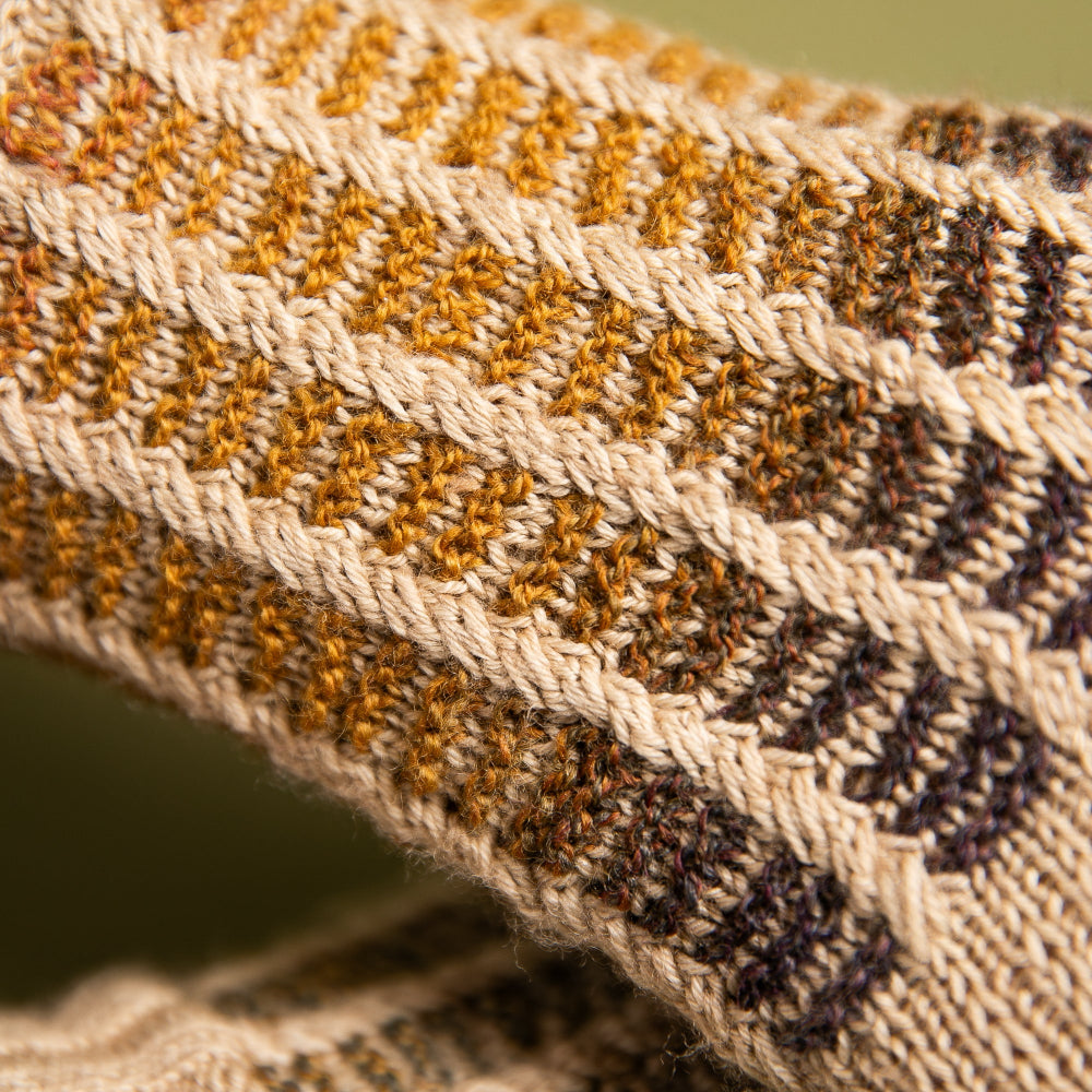 CABLED COLUMN SOCKS PATTERN