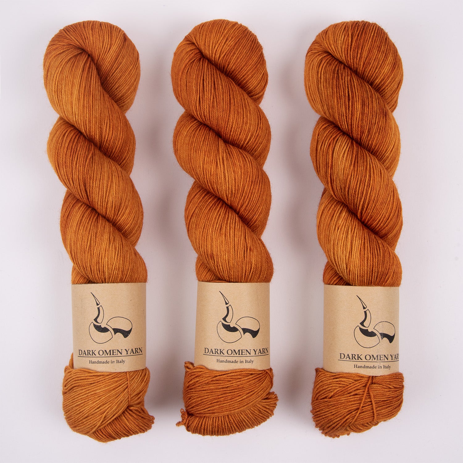 Dark Omen Yarn MERINO SOCK - CARAMEL Merino wool Nylon Fingering orange Yarn