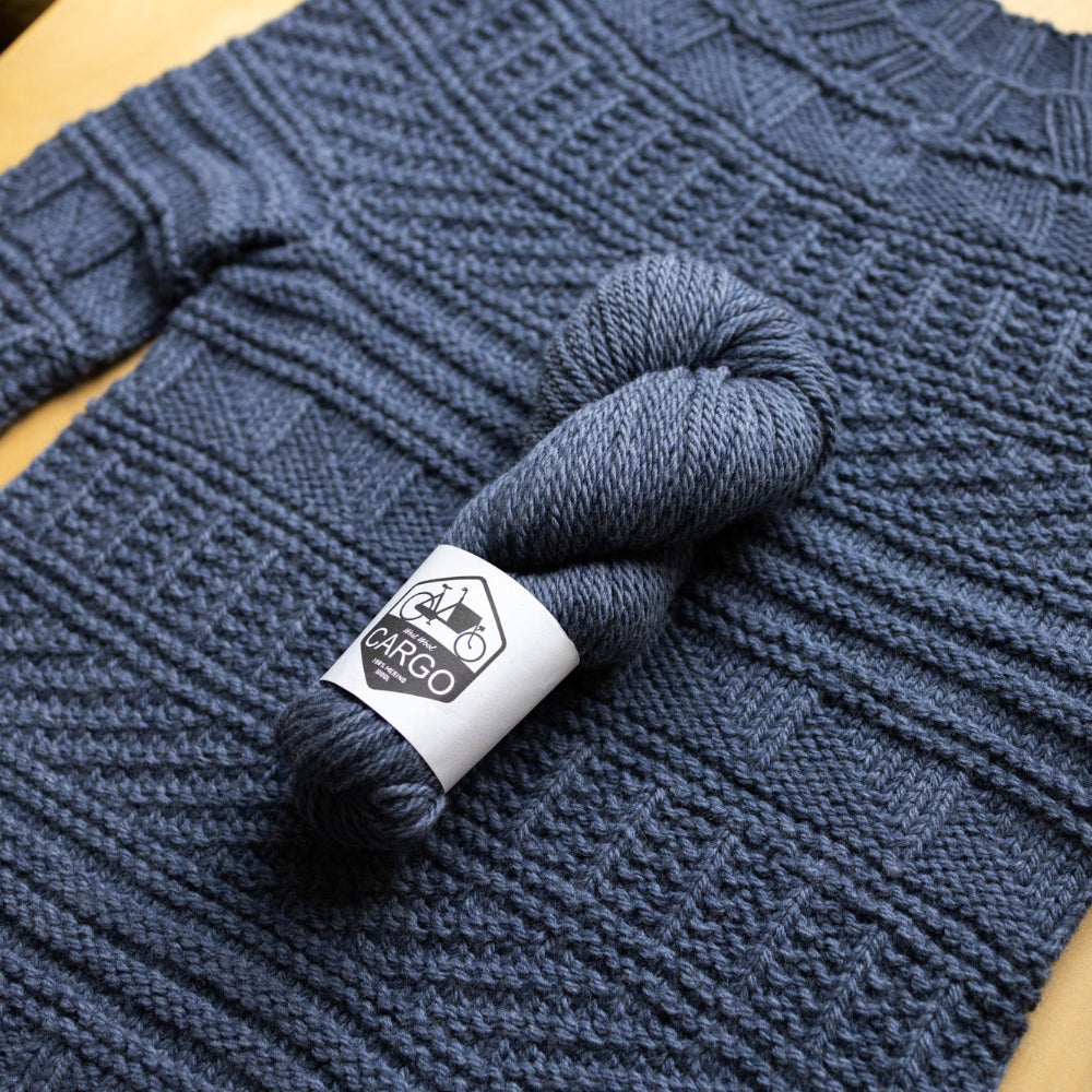 Westknits WESTKNITS SAMPLE - BLUE CARGO COLLAGE SWEATER Samples