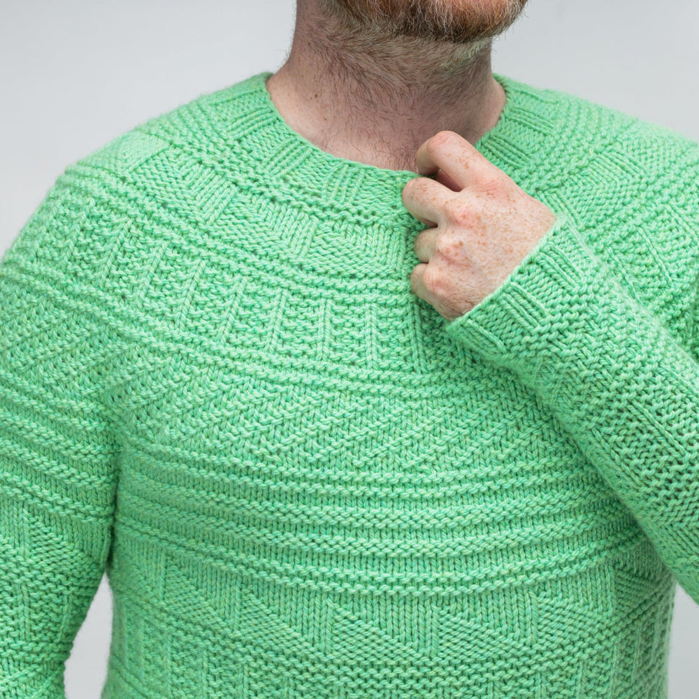 Westknits WESTKNITS SAMPLE - MINT CARGO COLLAGE SWEATER Samples