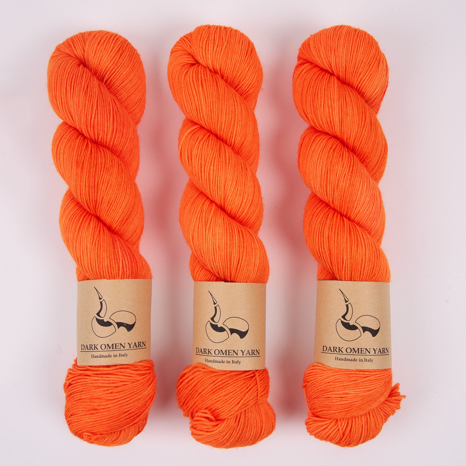 Dark Omen Yarn MERINO SOCK - CARROT Merino wool Nylon Fingering orange Yarn