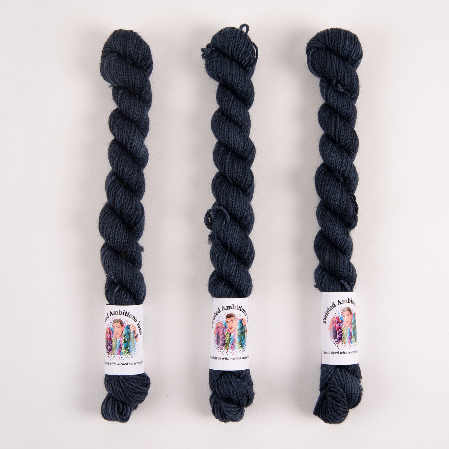 Twisted Ambitions SWEET SOCK MINI - CHARRED Merino wool Nylon Fingering blue Yarn