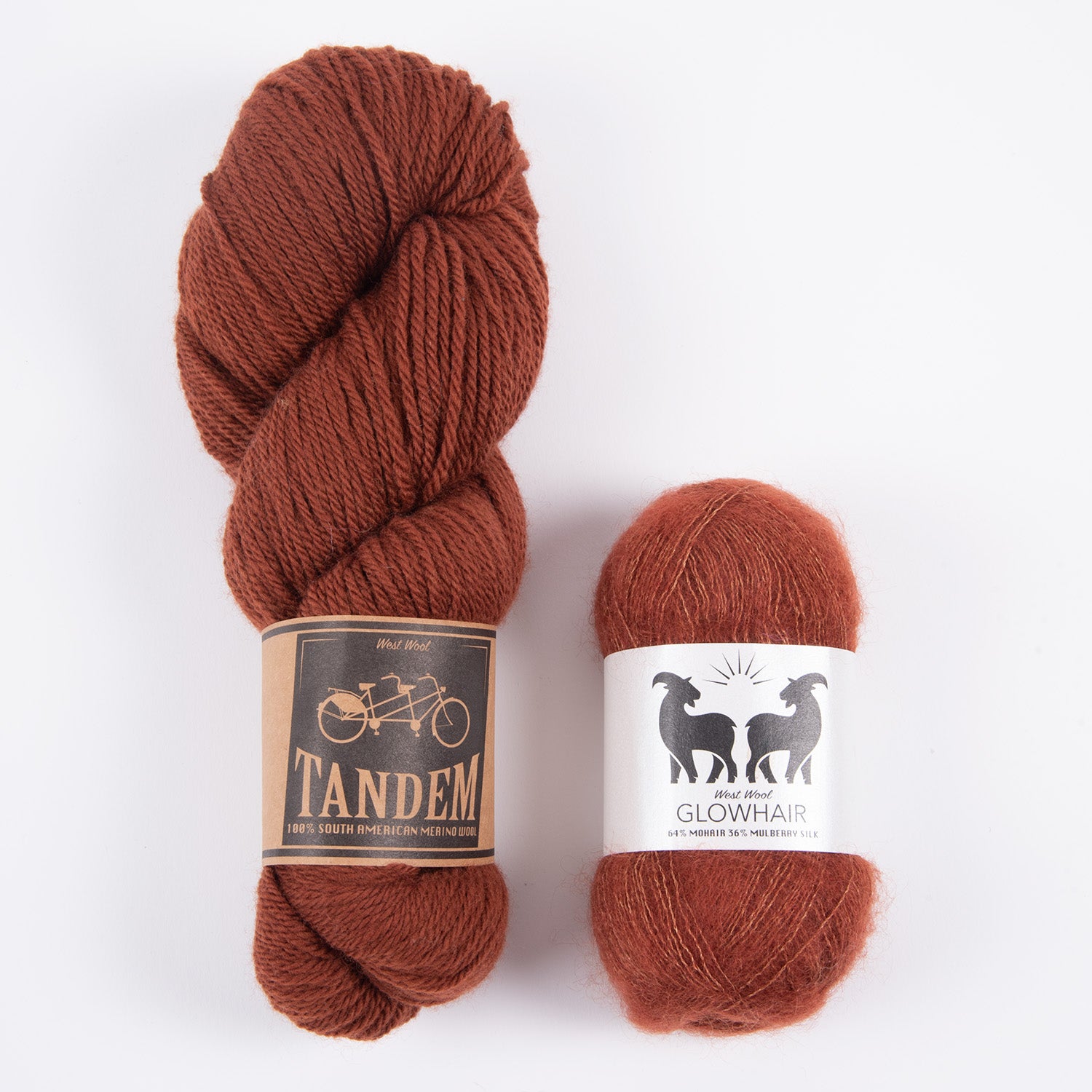 West Wool CHESTNUT MOHAIR MATCH FOUR DK Mohair Silk Merino wool Mixed Weight Quick Kits