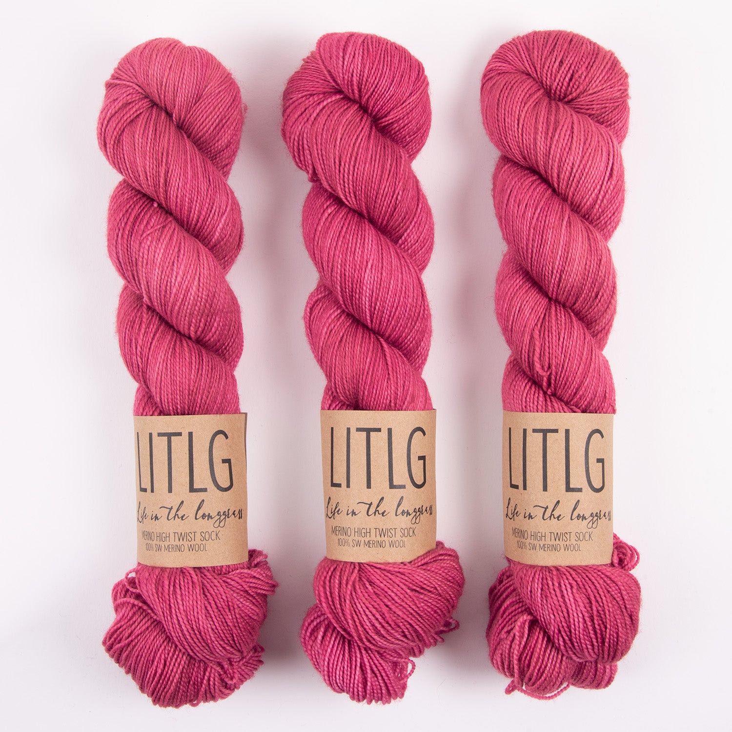 Life in The Long Grass HIGH TWIST SOCK - CINEMATIC Merino wool Fingering pink Yarn