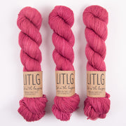 Life in The Long Grass HIGH TWIST SOCK - CINEMATIC Merino wool Fingering pink Yarn