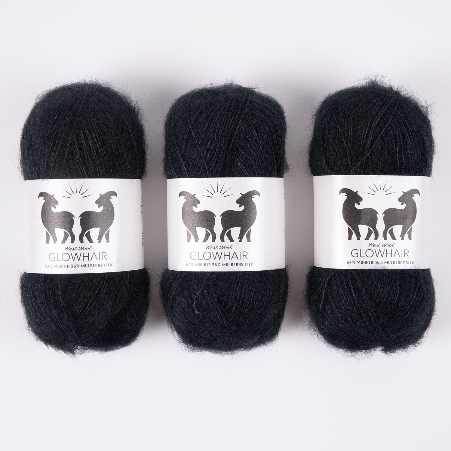 West Wool GLOWHAIR - COPENHAGEN Mohair Silk Lace black Yarn