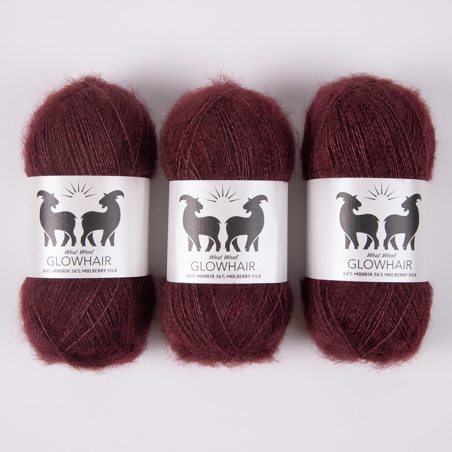 West Wool GLOWHAIR - CORDUROY Mohair Silk Lace red Yarn