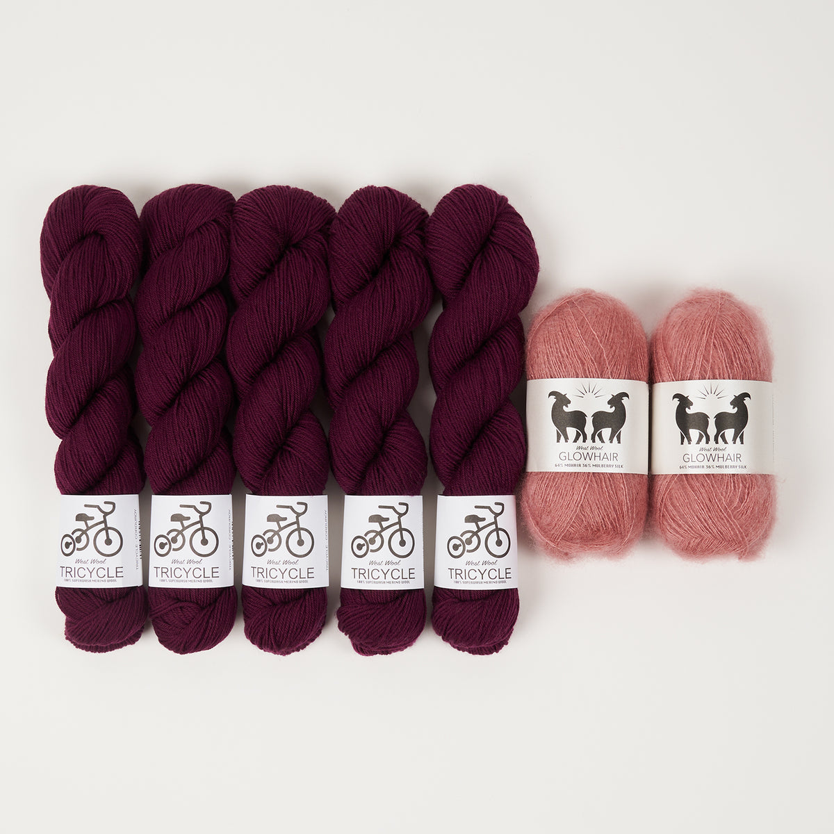West Wool CORDUROY ROSE Fingering Quick Kits