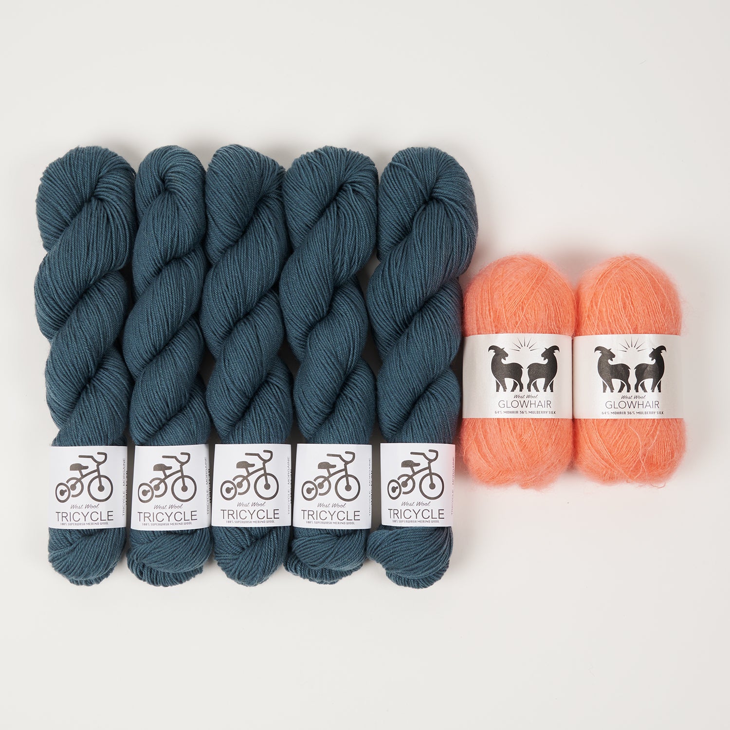 West Wool WESTKNITS KIT - FLAMINGO BLUES blue coral Westknits Kits