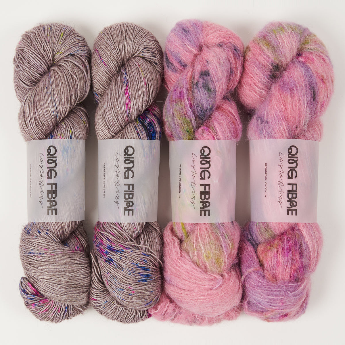 Qing Fibre FROSTY ROSE Mixed Weight Quick Kits