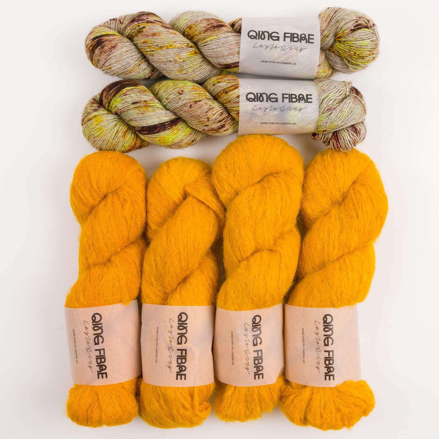 Qing Fibre DAFFODIL BISCUIT Merino wool Silk Yak Alpaca Mixed Weight Quick Kits