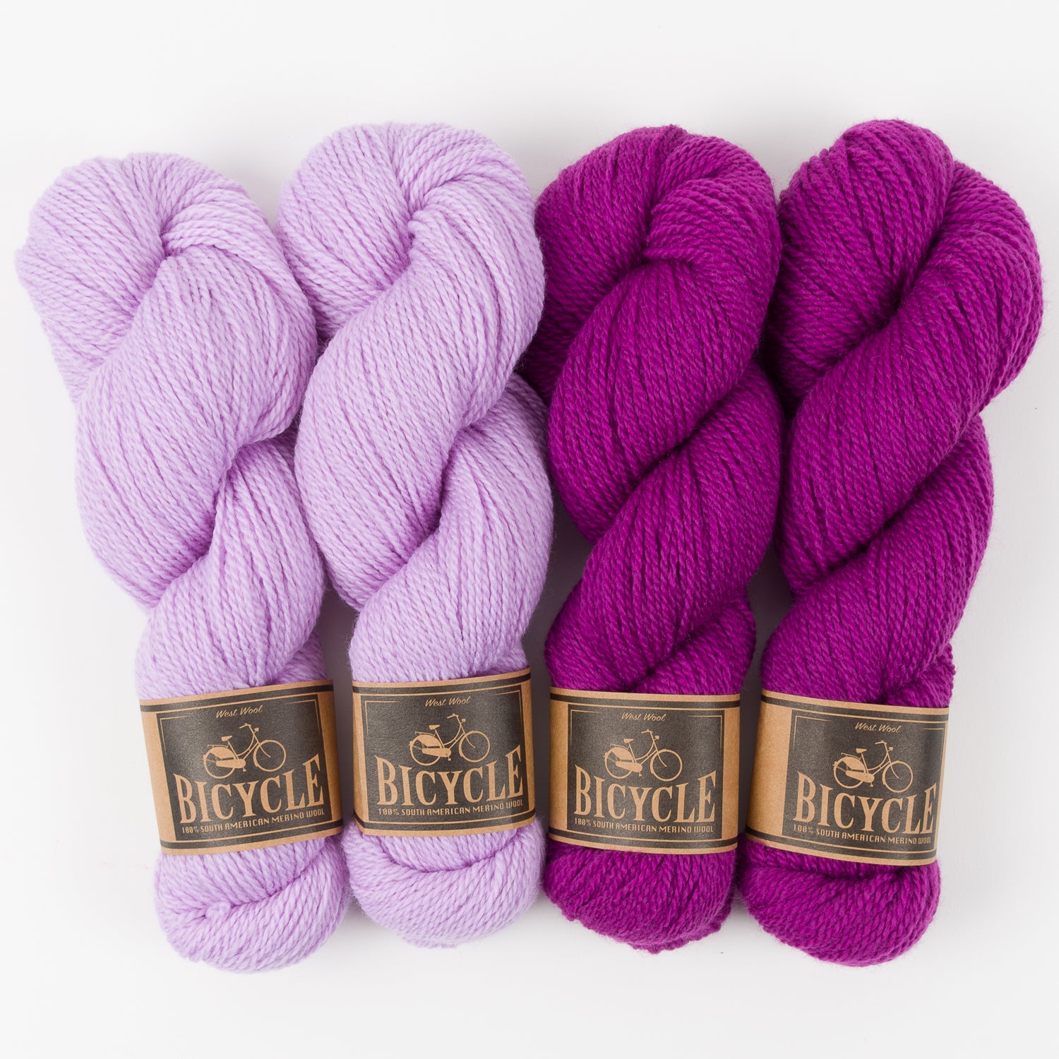West Wool BRIGHT LILAC Merino wool Fingering Quick Kits