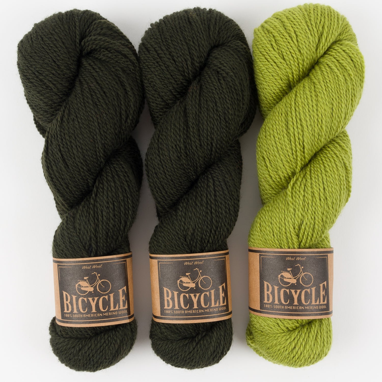 West Wool DARK AVOCADO Merino wool Fingering Quick Kits