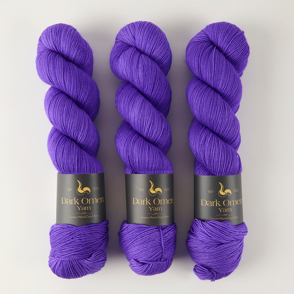 Dark Omen Yarn MERINO SOCK - LIGHTSPEED Merino wool Nylon Fingering purple Yarn