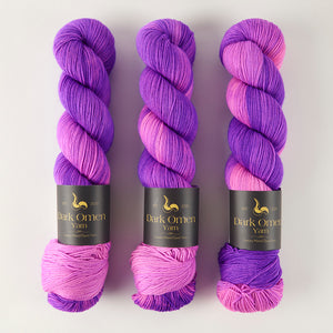 Dark Omen Yarn MERINO SOCK - PURPLE RAIN Merino wool Nylon Fingering purple Yarn