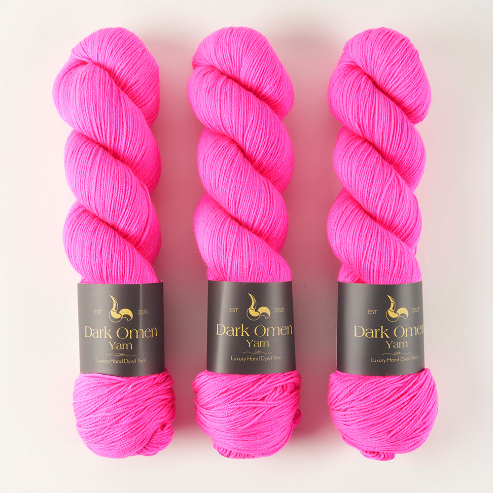 Dark Omen Yarn MERINO SOCK - SOARING Merino wool Nylon Fingering fuchsia Yarn