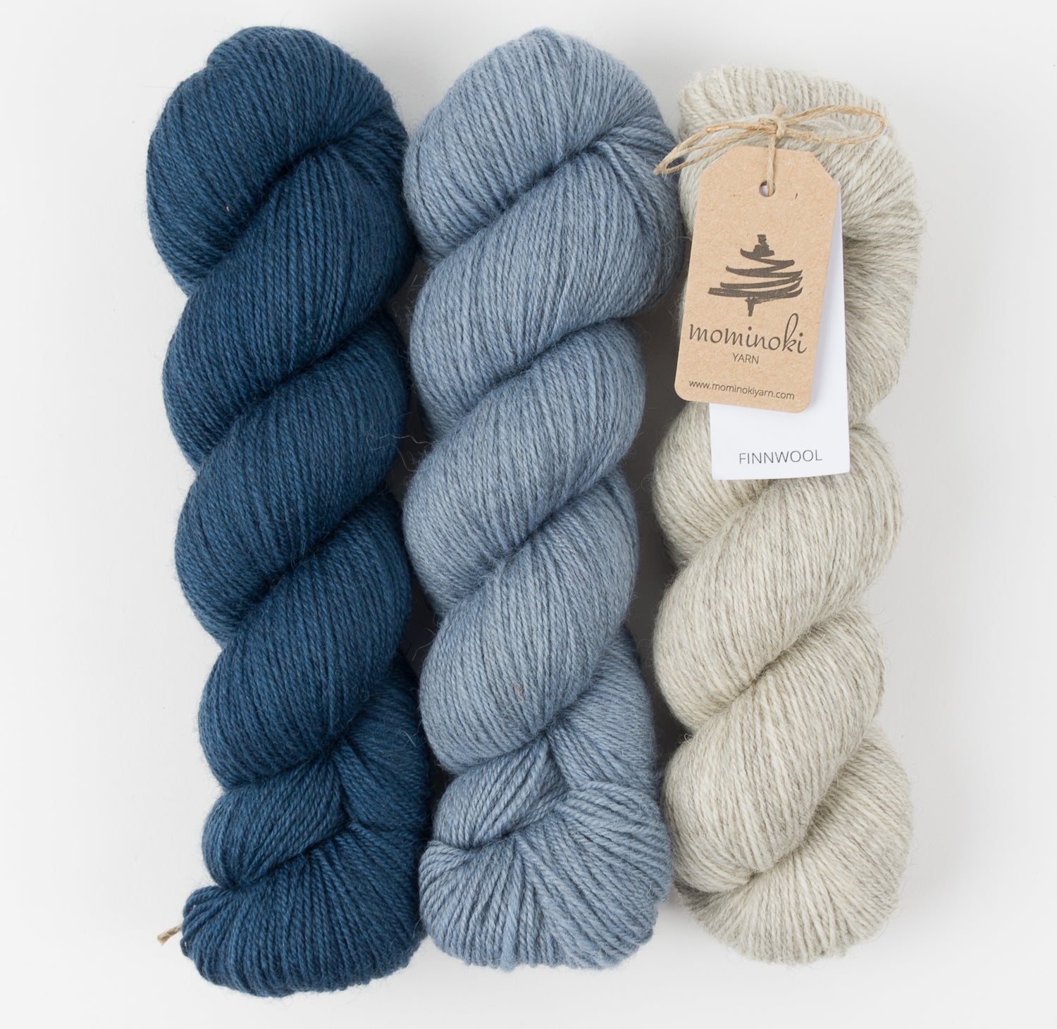 Mominoki Yarn NATURAL DENIM Wool Fingering Quick Kits