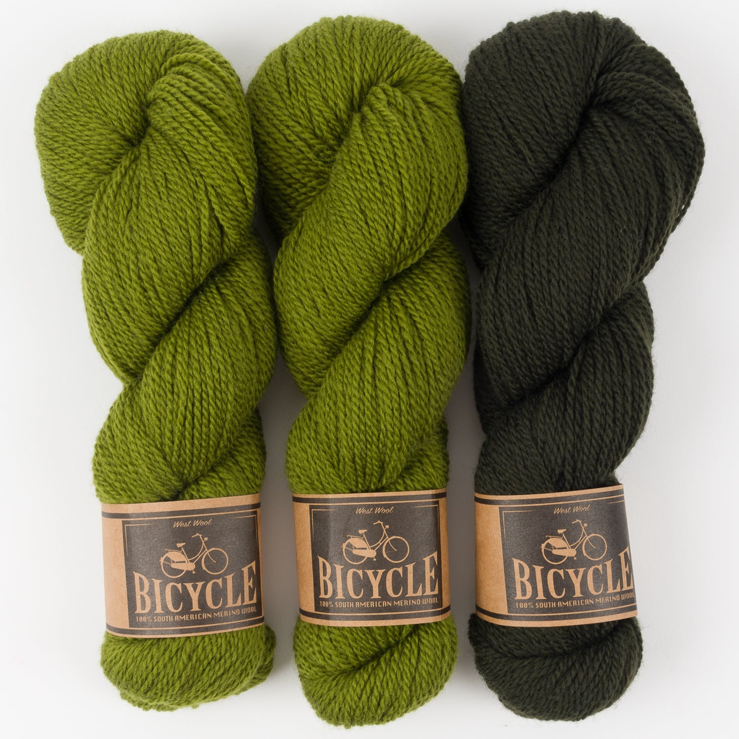 West Wool DOUBLE GREEN Merino wool Fingering Quick Kits