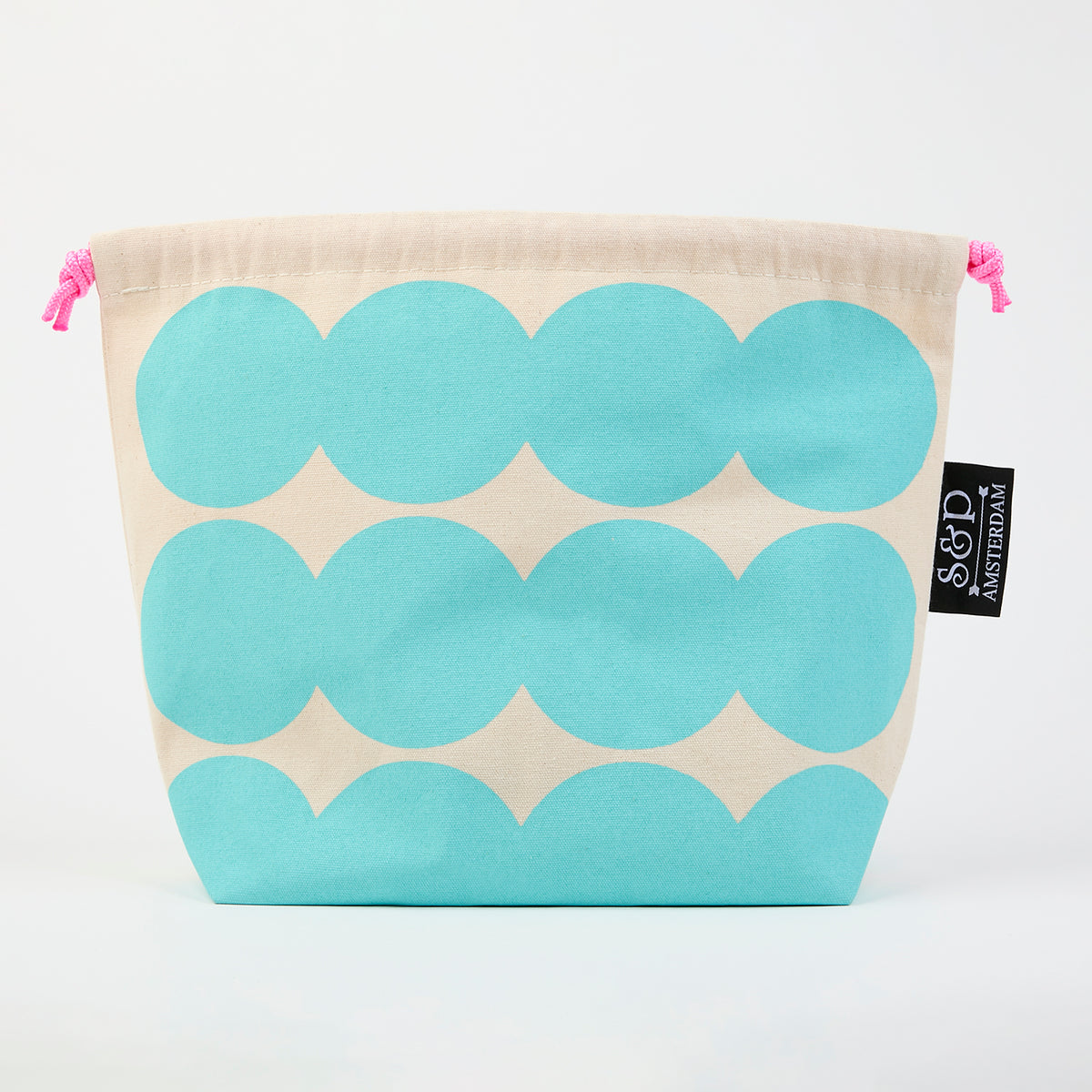 LOVE IT DRAWSTRING BAG - CIRCLES ROBINS EGG blue turquoise Project Bags