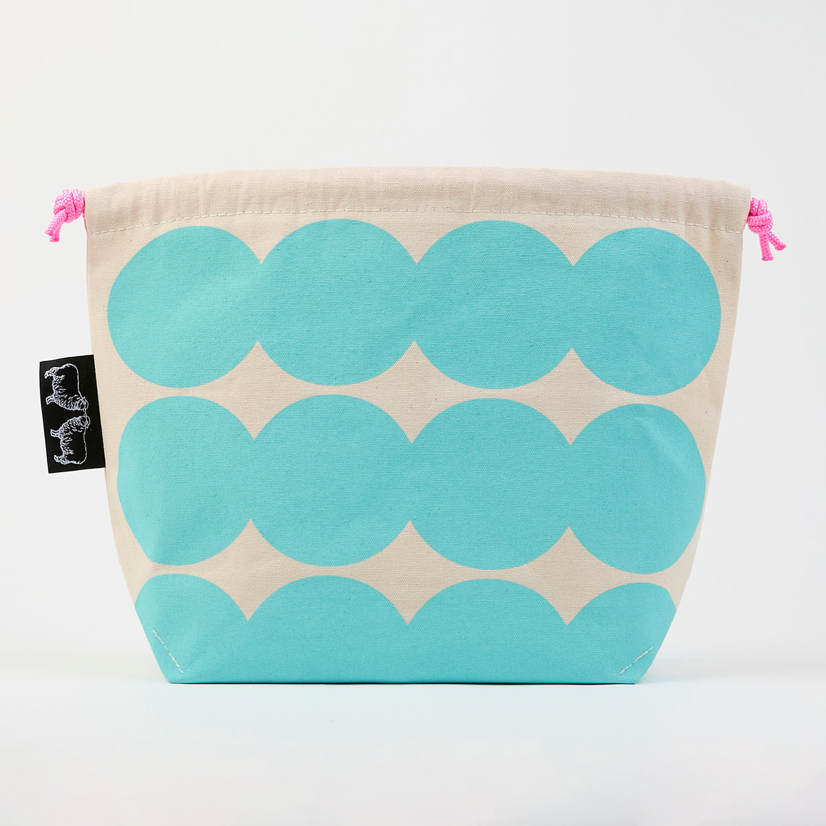 DRAWSTRING BAG - CIRCLES ROBINS EGG