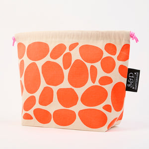 DRAWSTRING BAG - PEBBLES ORANGE