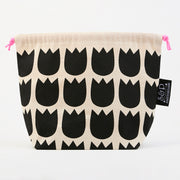 LOVE IT DRAWSTRING BAG - TULIPS BLACK black Project Bags