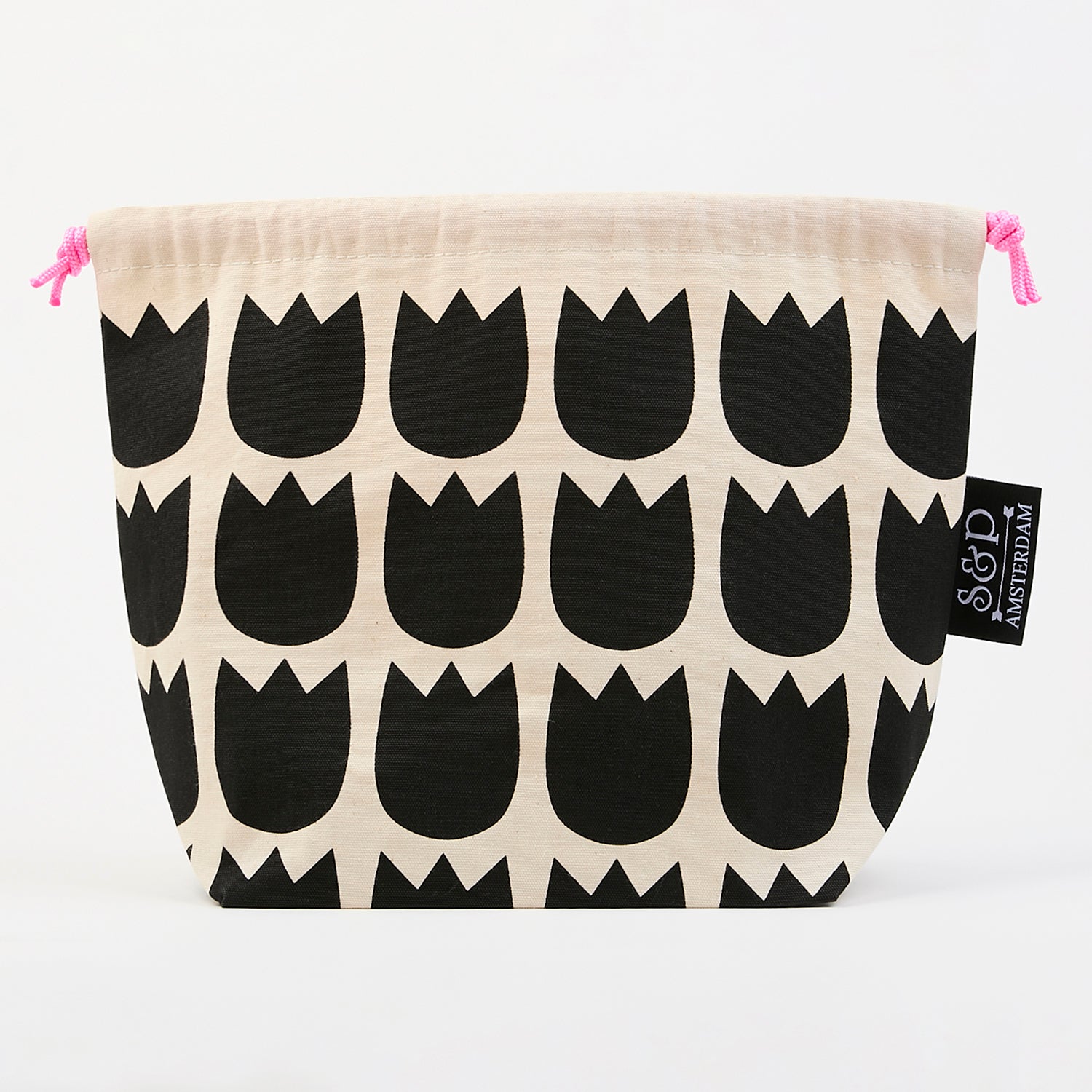 LOVE IT DRAWSTRING BAG - TULIPS BLACK black Project Bags