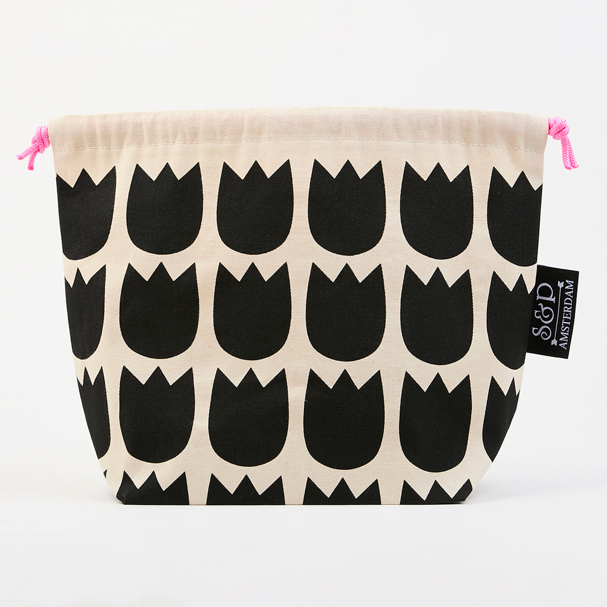 LOVE IT DRAWSTRING BAG - TULIPS BLACK black Project Bags