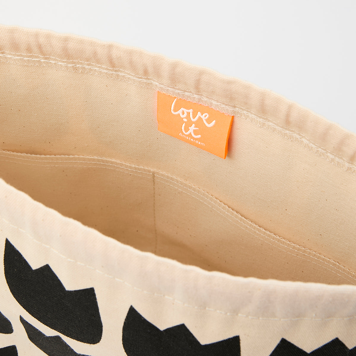 Drawstring Bag - Tulips Black
