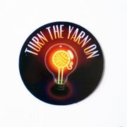The Knitting Barber TKB STICKER - TURN THE YARN ON Sundries
