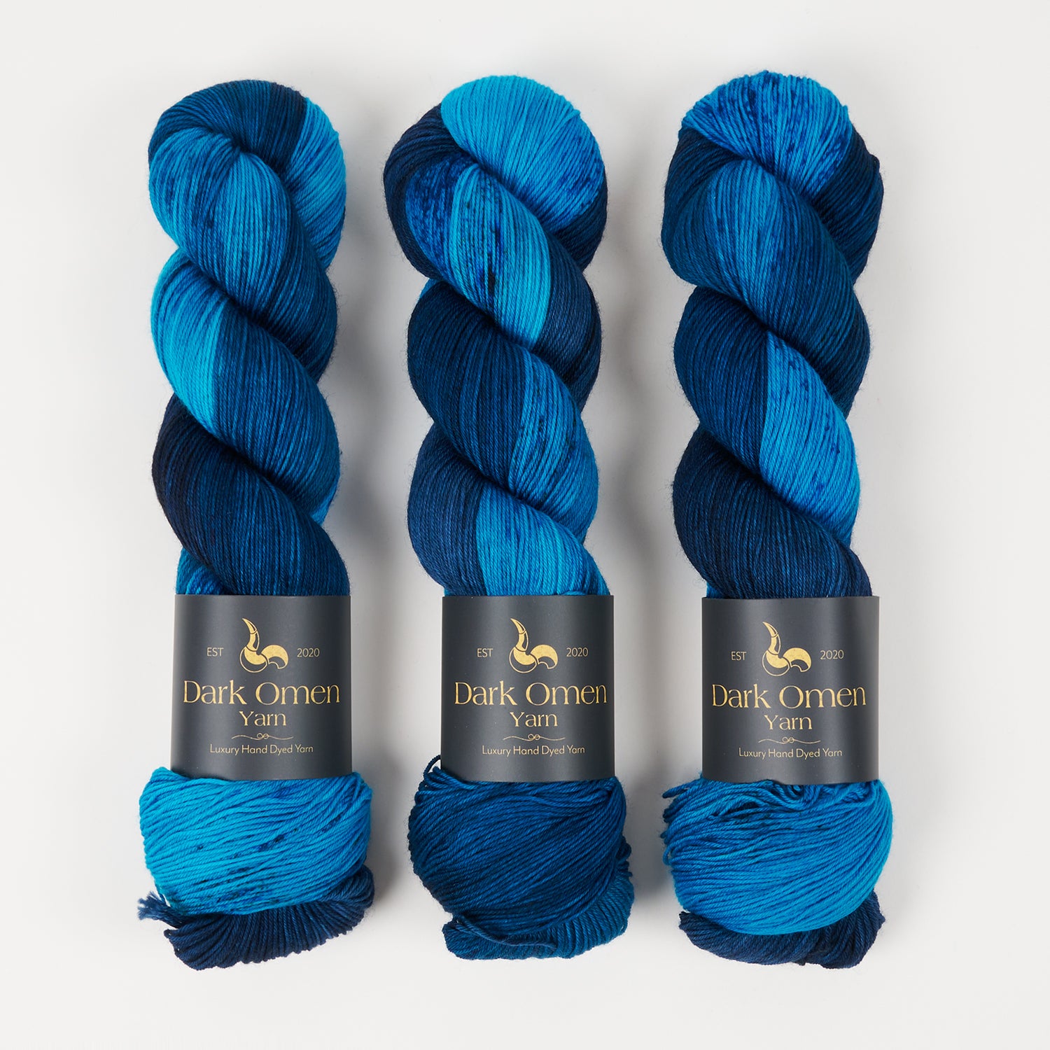 Dark Omen Yarn MERINO SOCK - SCUBA DIVE Merino wool Nylon Fingering blue Yarn