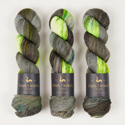 Dark Omen Yarn MERINO SOCK - CORRUPTION Merino wool Nylon Fingering green neon grey Yarn