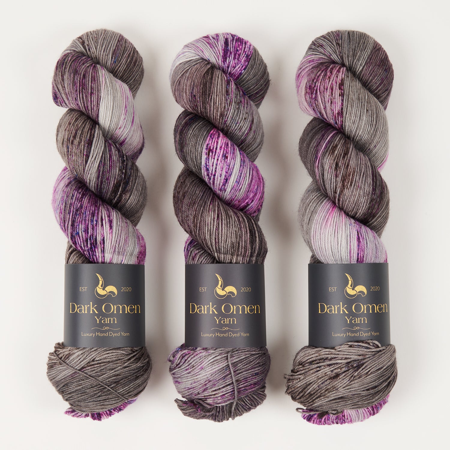 Dark Omen Yarn MERINO SOCK - COVEN Merino wool Nylon Fingering grey multicolour Yarn