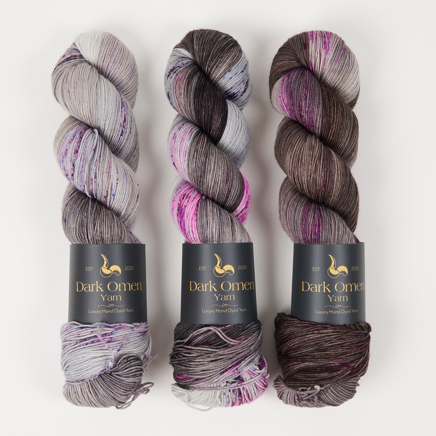 Dark Omen Yarn WESTKNITS KIT - COVEN RITUAL Merino wool Nylon Fingering purple grey Westknits Kits