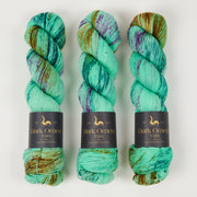 Dark Omen Yarn MERINO SOCK - DRYAD Merino wool Nylon Fingering green Yarn